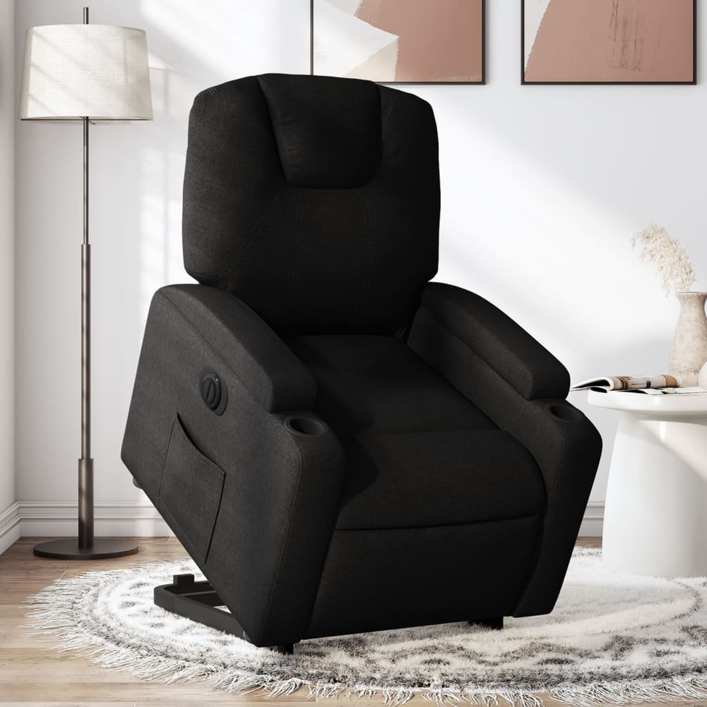 JUNG Vida Relaxsessel mit Aufstehhilfe Elektrisch Schwarz Stoff