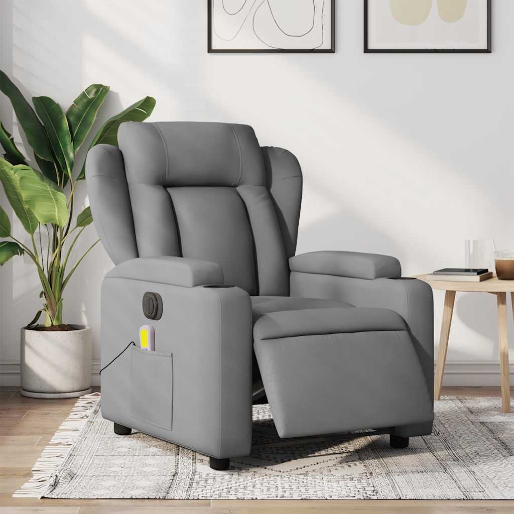 JUNG Vida Massagesessel Elektrisch Hellgrau Stoff