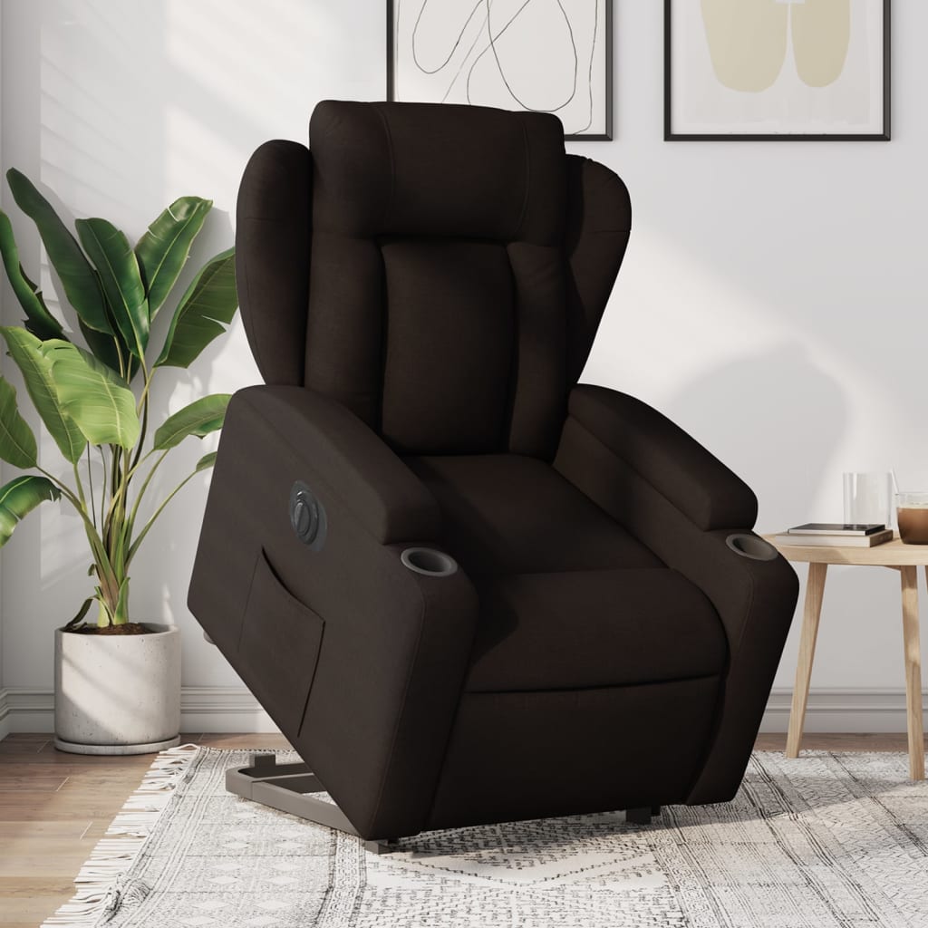JUNG Vida Relaxsessel mit Aufstehhilfe Elektrisch Dunkelbraun Stoff