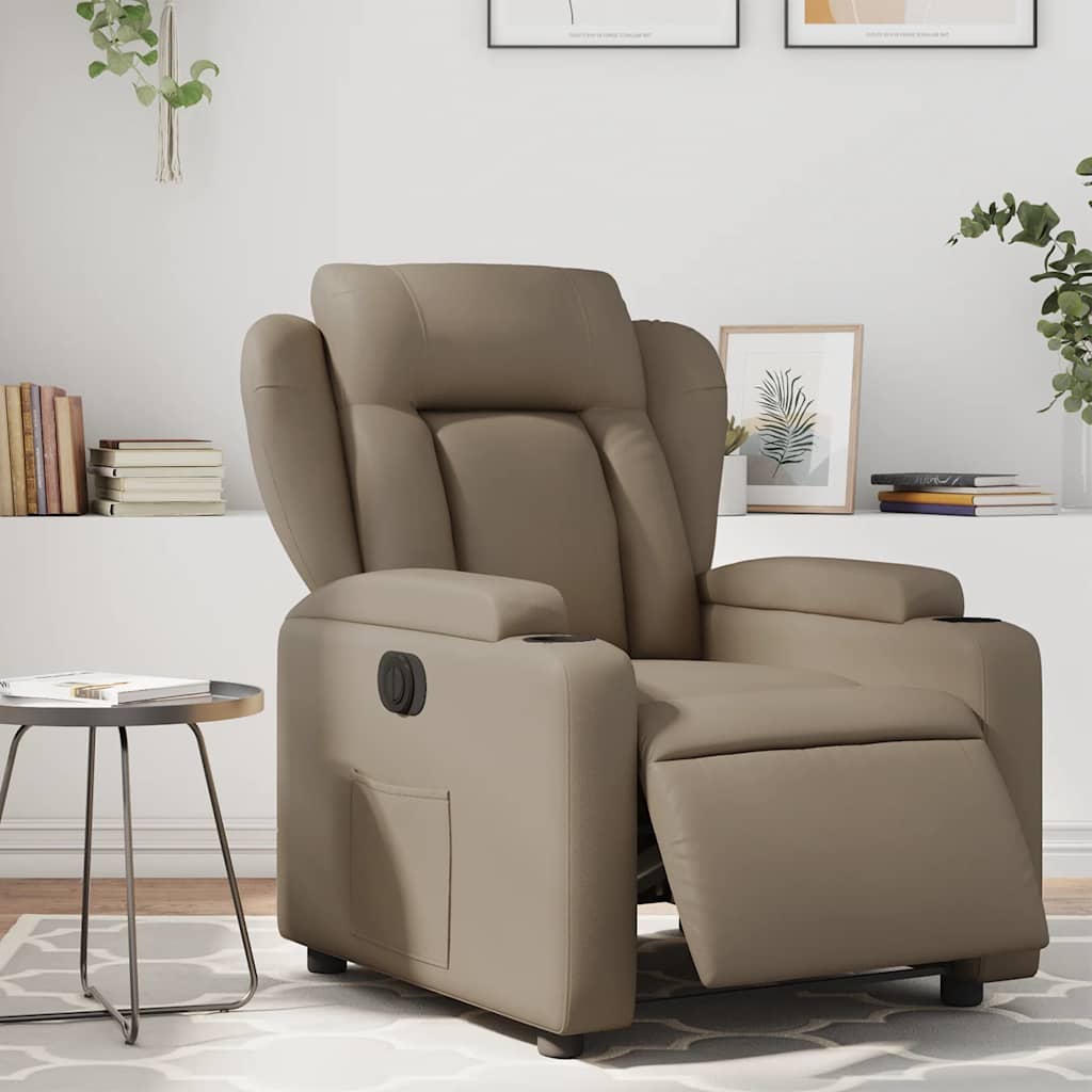 JUNG Vida Relaxsessel Elektrisch Cappuccino-Braun Kunstleder