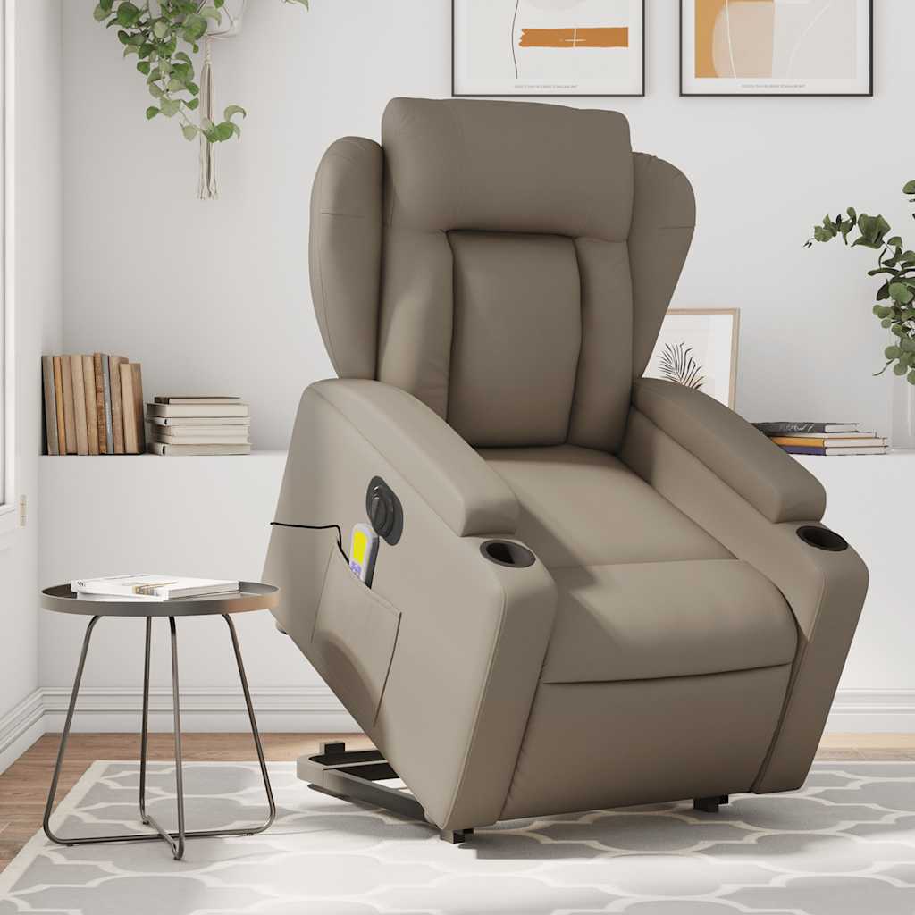 JUNG Vida Massagesessel mit Aufstehhilfe Elektrisch Cappuccino Kunstleder