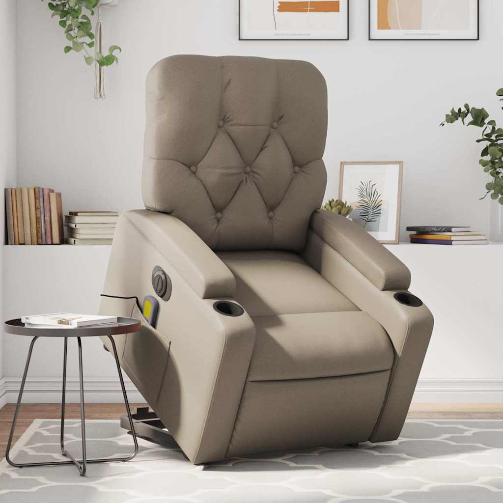 JUNG Vida Massagesessel mit Aufstehhilfe Elektrisch Cappuccino Kunstleder