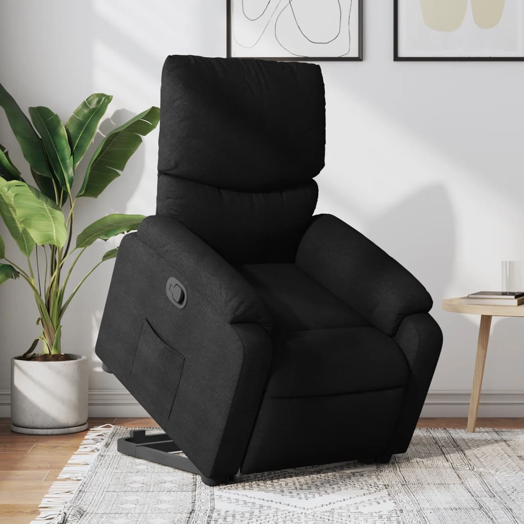 JUNG Vida Relaxsessel mit Aufstehhilfe Schwarz Stoff