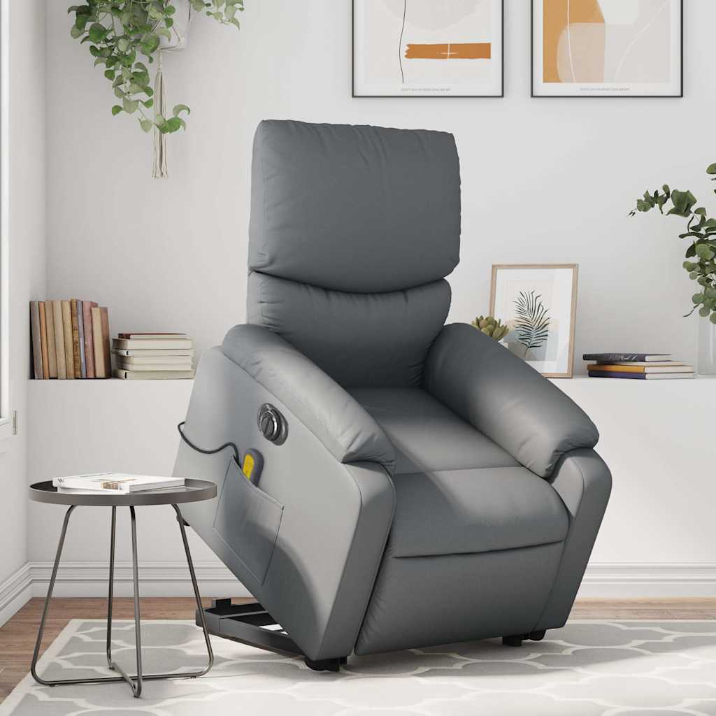 JUNG Vida Massagesessel mit Aufstehhilfe Elektrisch Grau Kunstleder