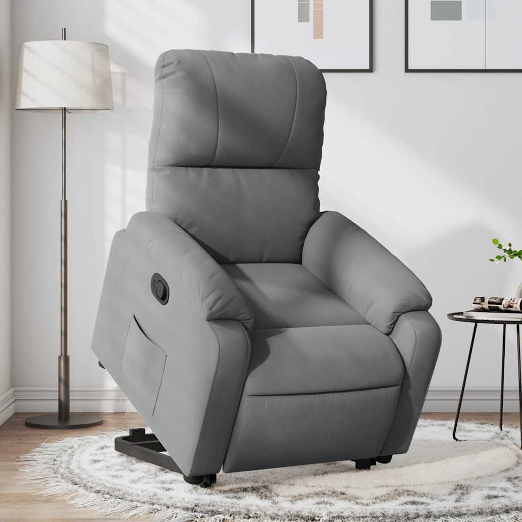 JUNG Vida Relaxsessel mit Aufstehhilfe Dunkelgrau Mikrofasergewebe