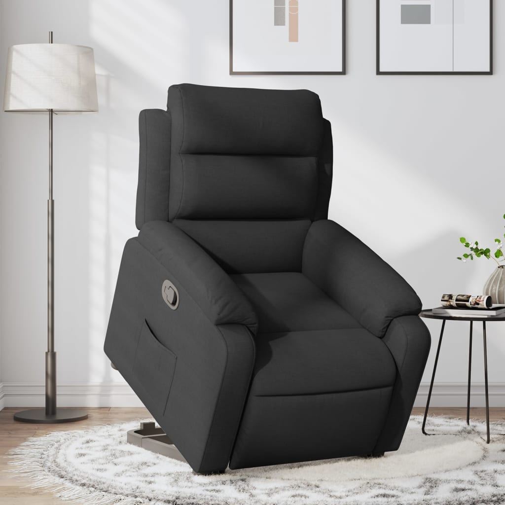 JUNG Vida Relaxsessel mit Aufstehhilfe Schwarz Stoff