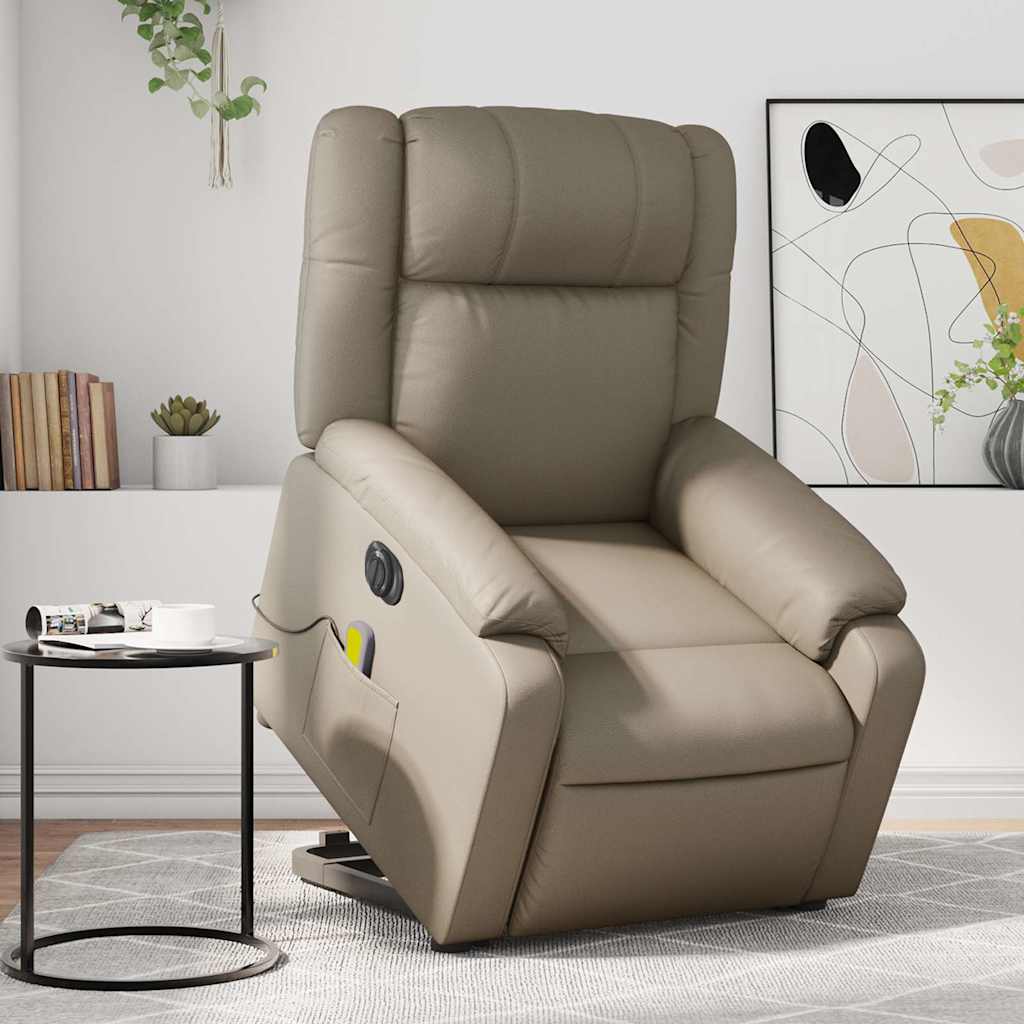 JUNG Vida Massagesessel mit Aufstehhilfe Elektrisch Cappuccino Kunstleder