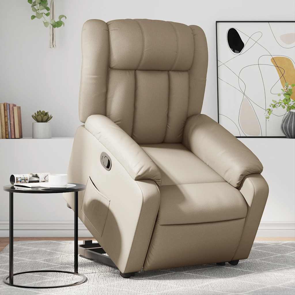 JUNG Vida Relaxsessel mit Aufstehhilfe Cappuccino-Braun Kunstleder