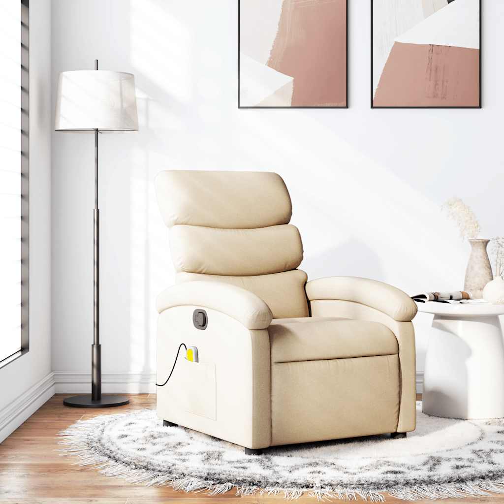 JUNG Vida Massage-Relaxsessel, cremefarbener Stoff
