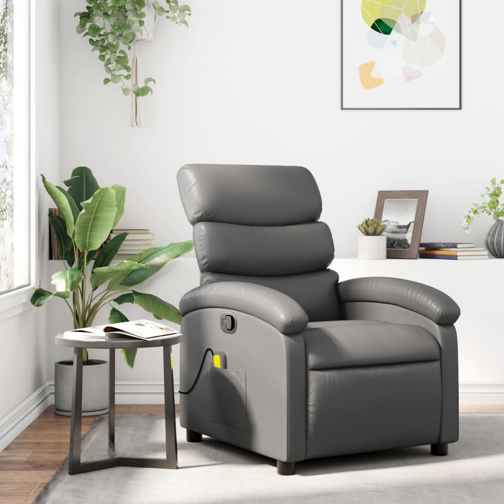 JUNG Vida Massagesessel Relaxsessel Grau Kunstleder