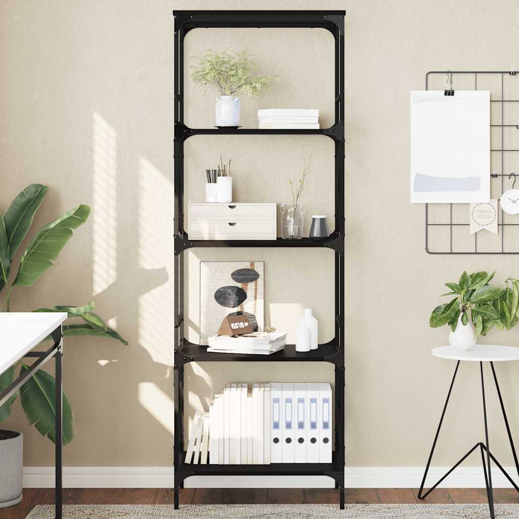 JUNG Vida Bücherregal 5 Böden Schwarz 59x35x171 cm Holzwerkstoff
