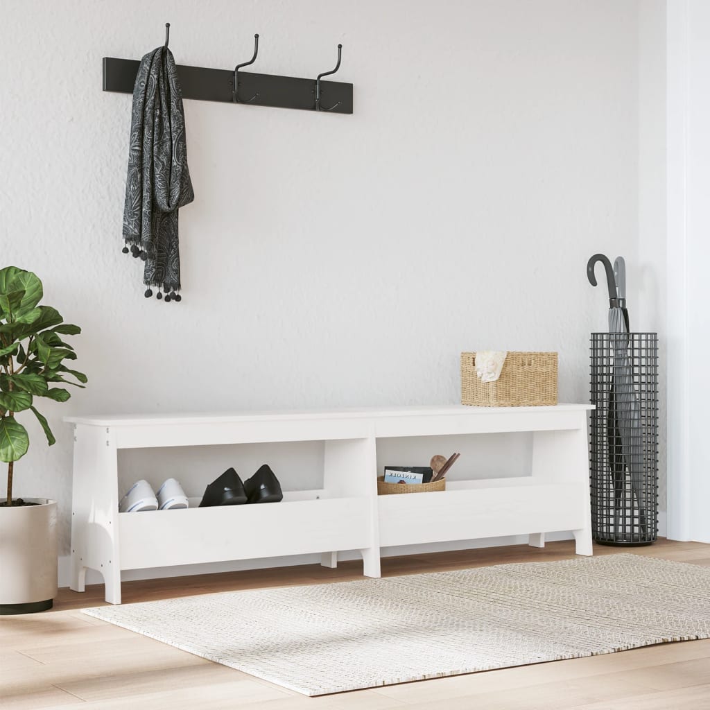 JUNG Vida Flurbank Weiß 160x28x45 cm Massivholz Kiefer