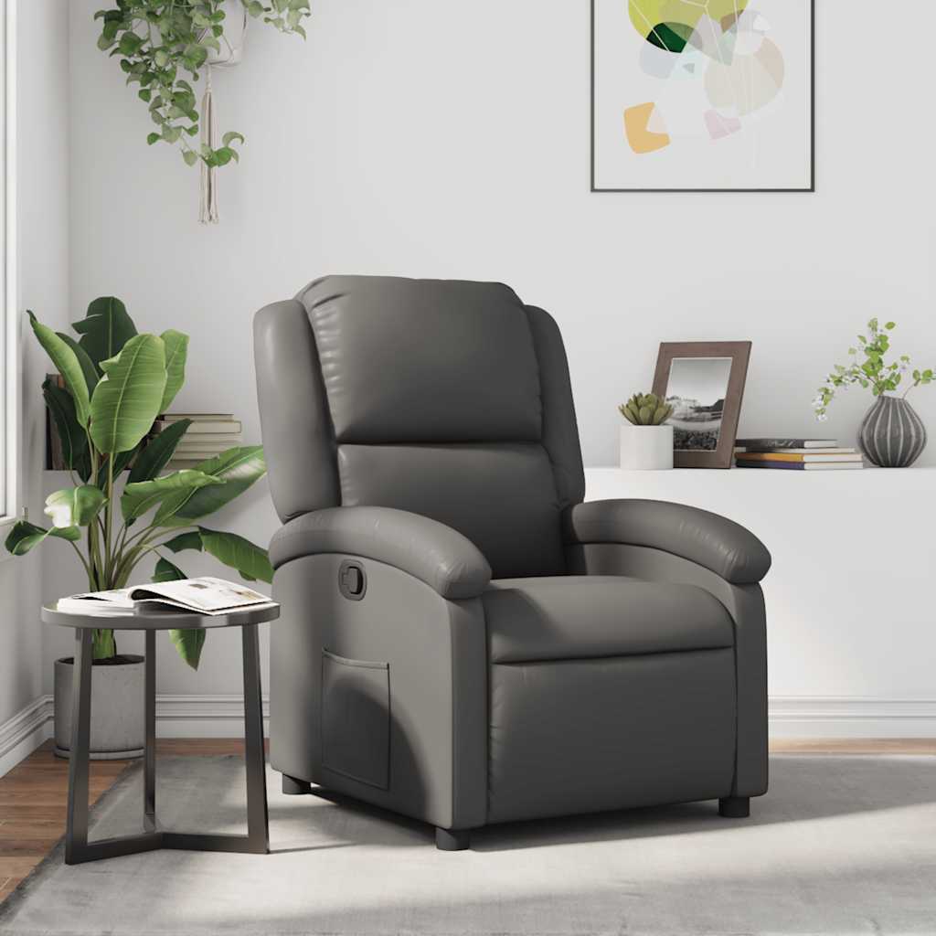 JUNG Vida Relaxsessel Grau Kunstleder