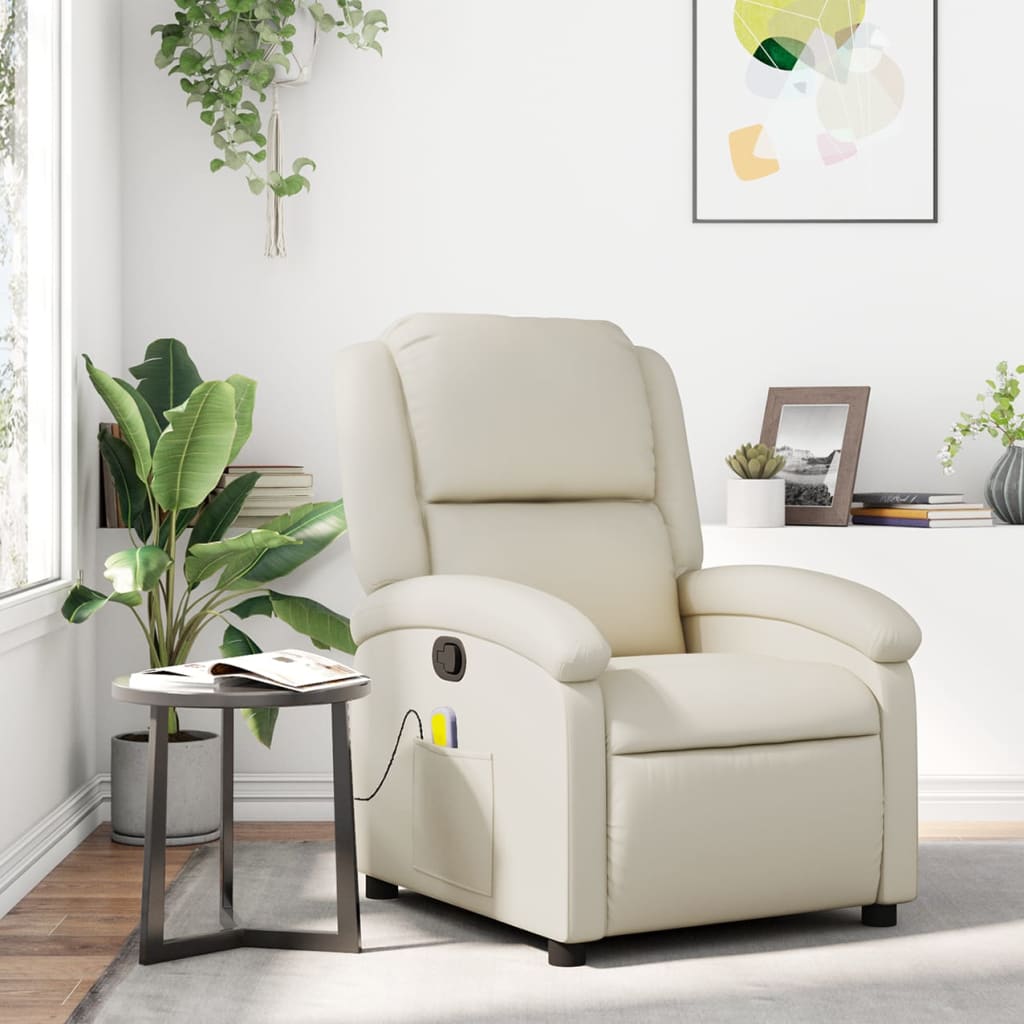 JUNG Vida Massagesessel Creme Kunstleder