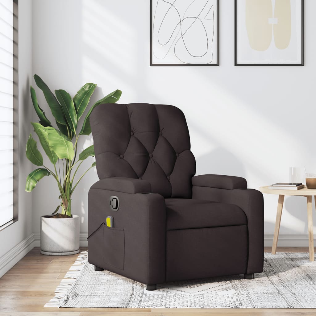JUNG Vida Massagesessel Dunkelbraun Stoff