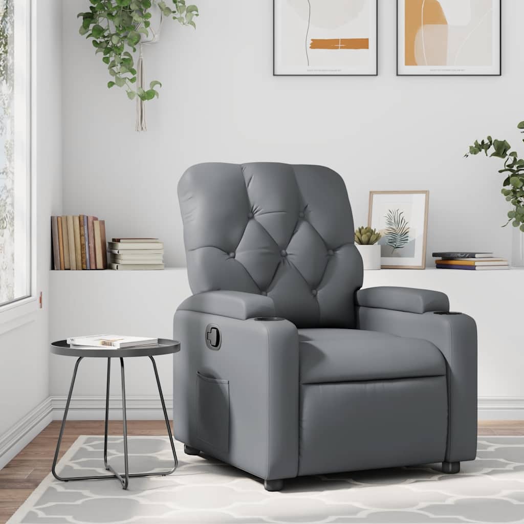 JUNG Vida Relaxsessel Grau Kunstleder