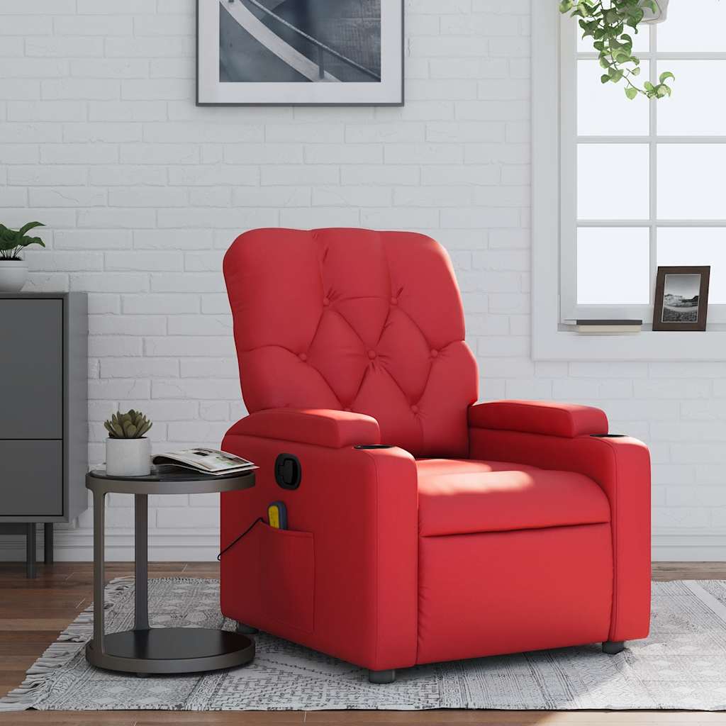 JUNG Vida Massagesessel Rot Kunstleder