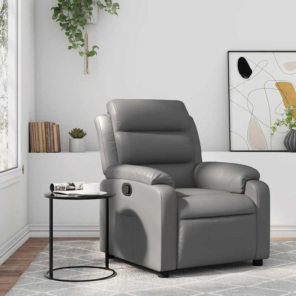 JUNG Vida Relaxsessel Grau Kunstleder