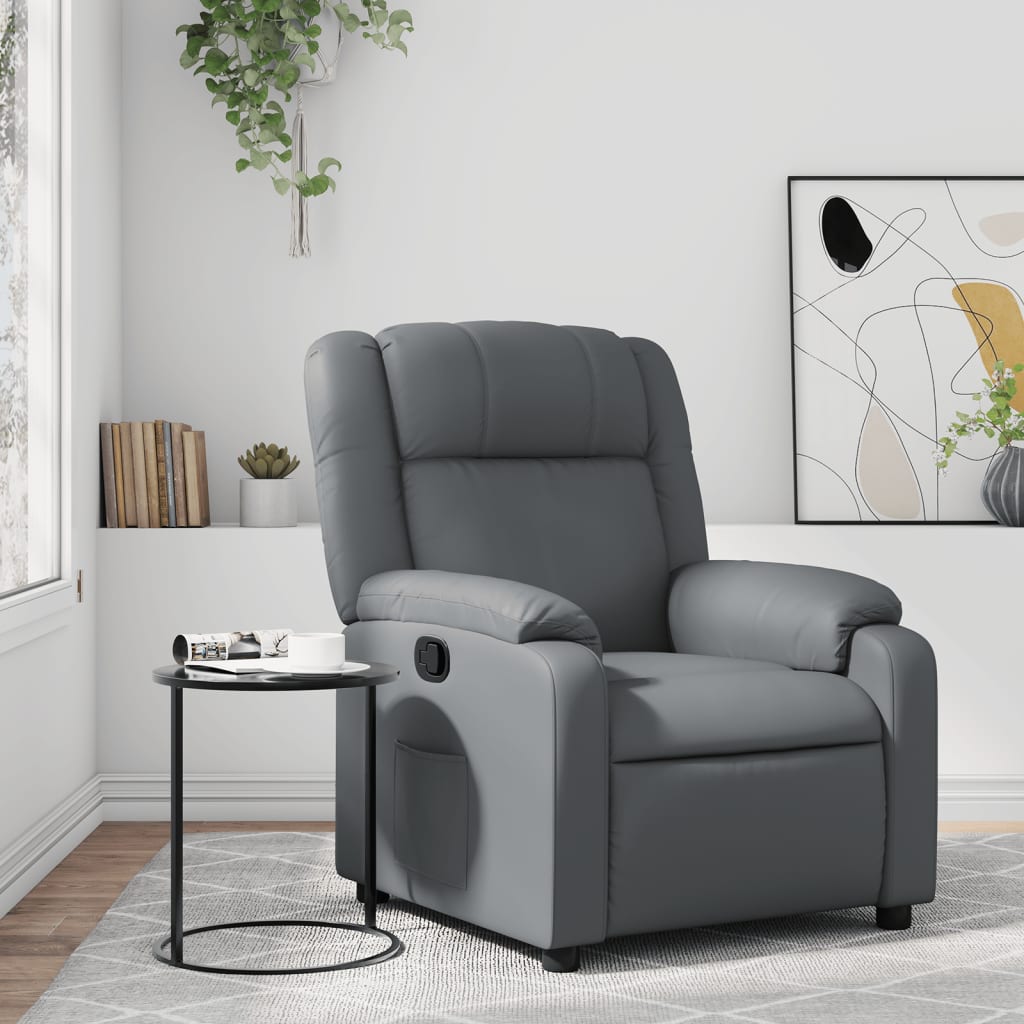 JUNG Vida Relaxsessel Grau Kunstleder