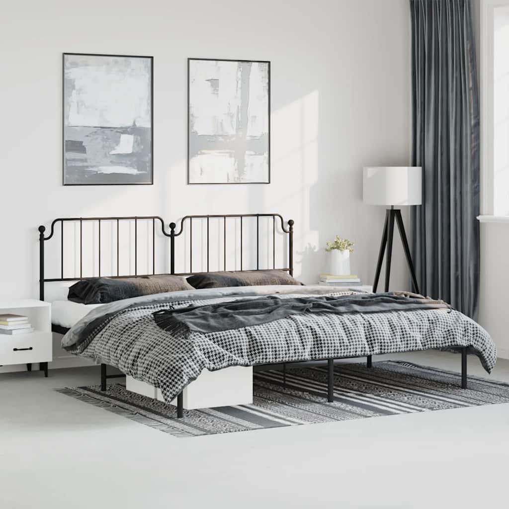 JUNG Vida Bettgestell mit Kopfteil Metall Schwarz 183x213 cm