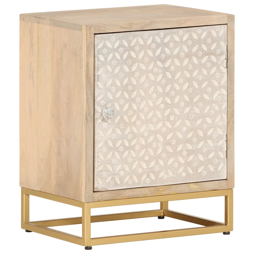 JUNG Vida Nachttisch 40x30x50 cm Massivholz Mango und Eisen