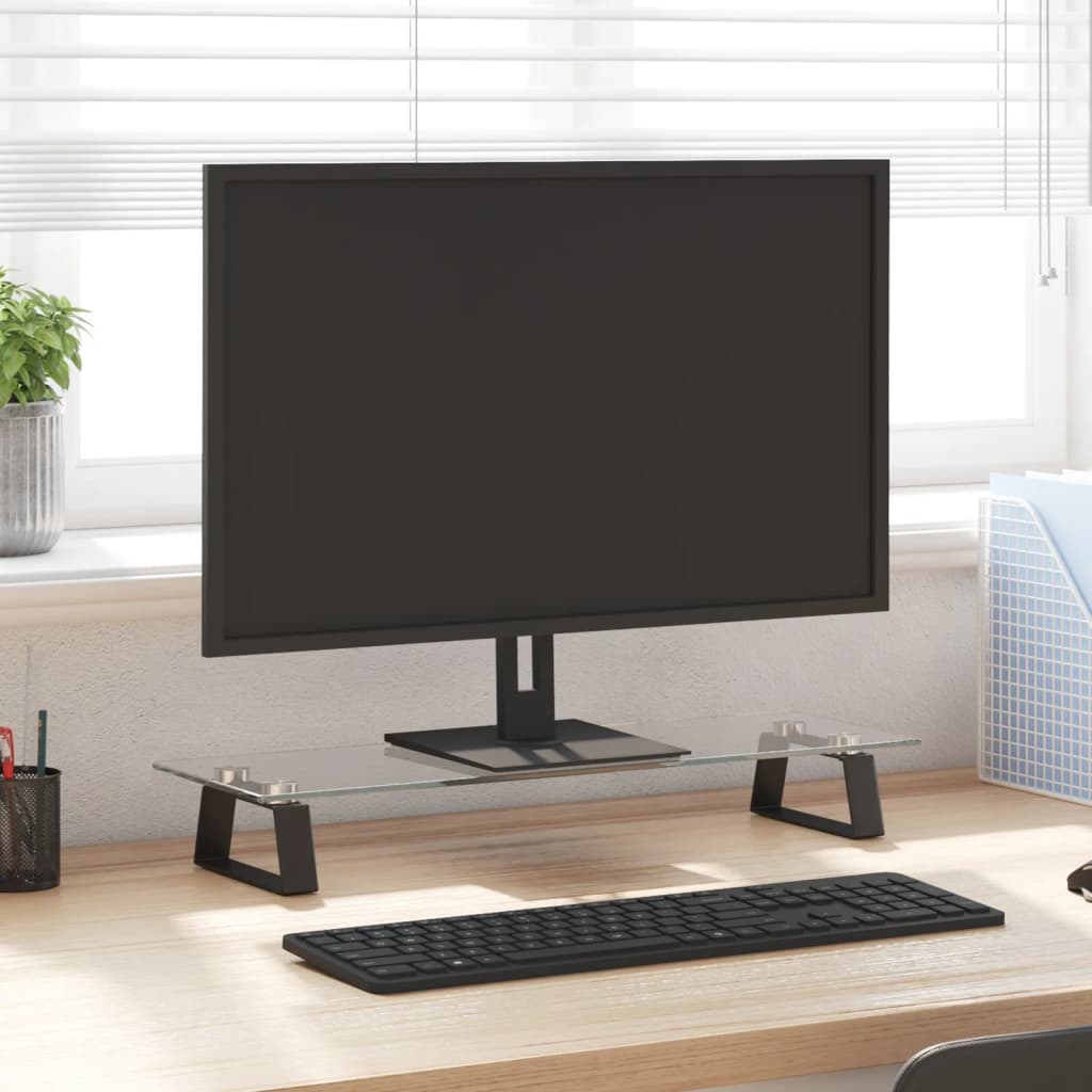 JUNG Vida Monitorständer Schwarz 60x20x8 cm Hartglas und Metall