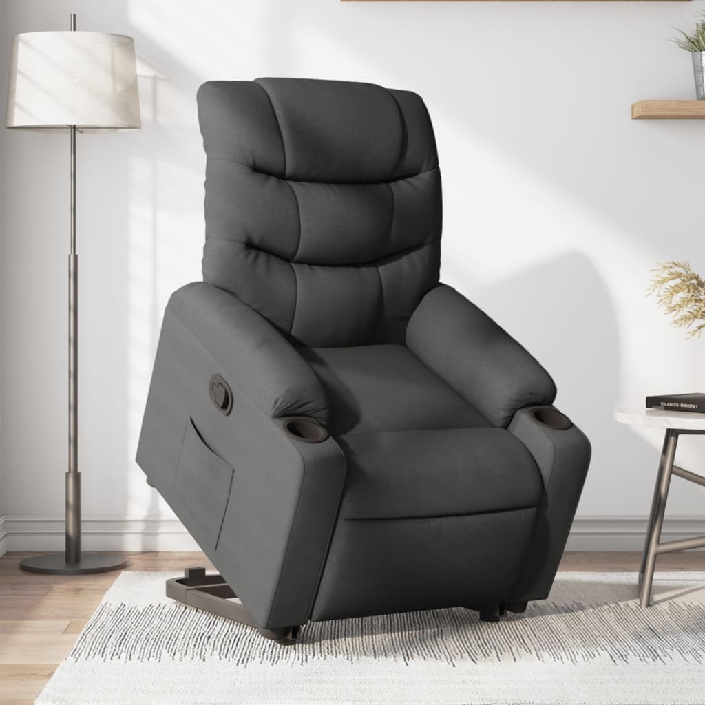 JUNG Vida Relaxsessel mit Aufstehhilfe Dunkelgrau Stoff