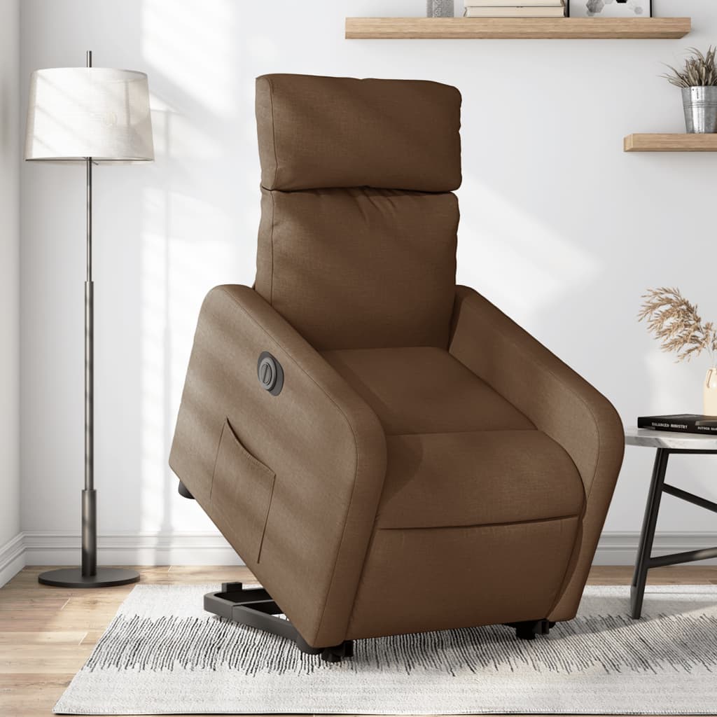 JUNG Vida Relaxsessel mit Aufstehhilfe Elektrisch Braun Stoff