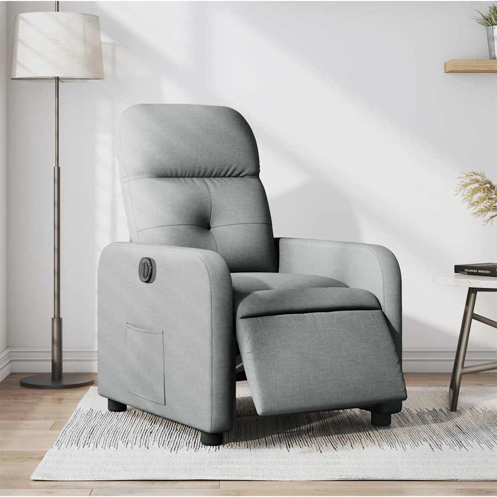 JUNG Vida Relaxsessel Elektrisch Hellgrau Stoff