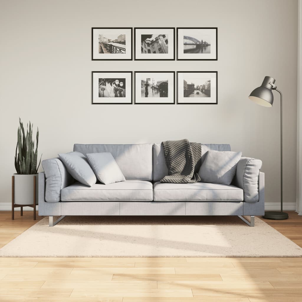 JUNG Vida Teppich HUARTE Kurzflor Weich und Waschbar Beige 120x170 cm