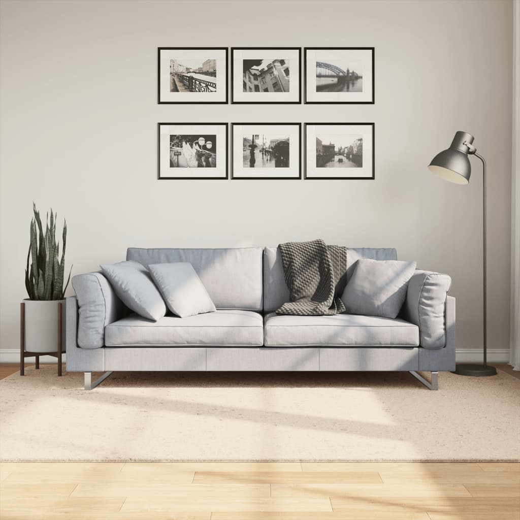 JUNG Vida Teppich HUARTE Kurzflor Weich und Waschbar Beige 160x230 cm