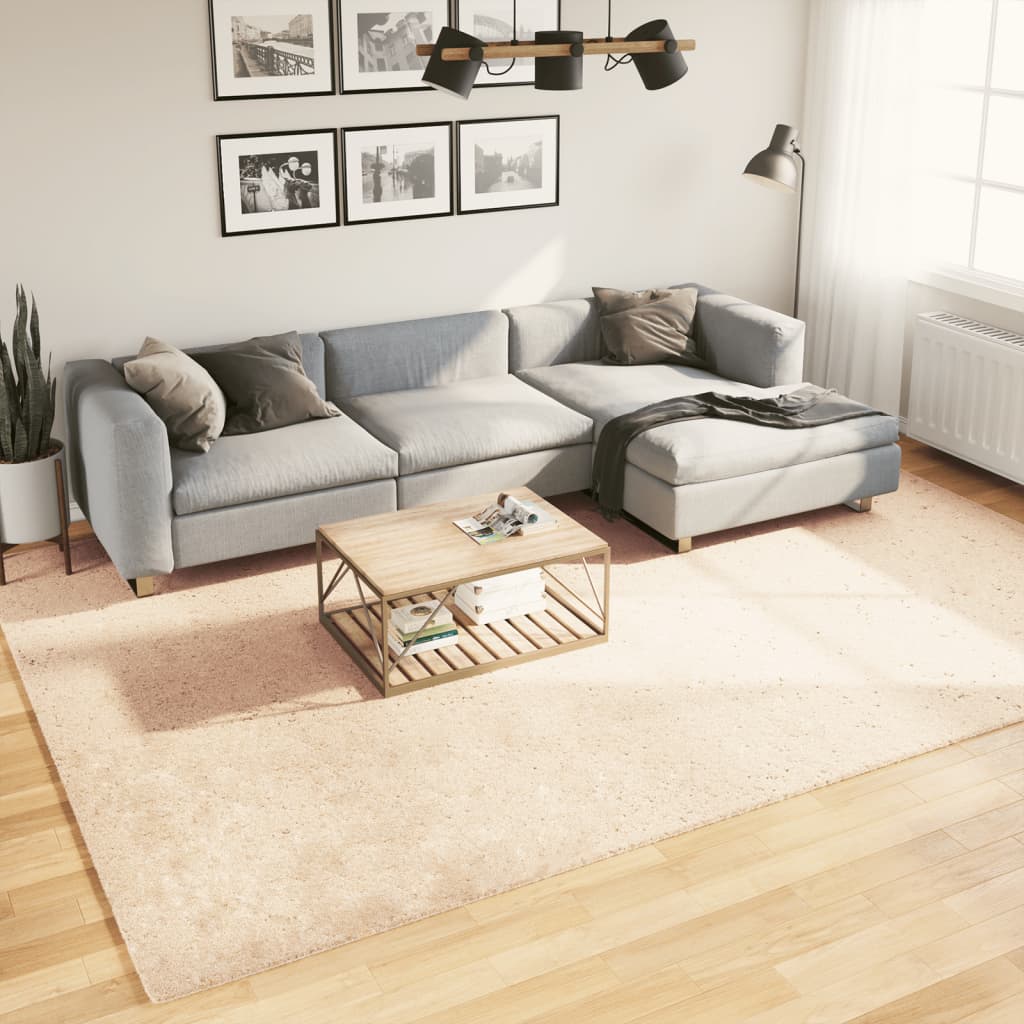 JUNG Vida Teppich HUARTE Kurzflor Weich und Waschbar Beige 240x340 cm