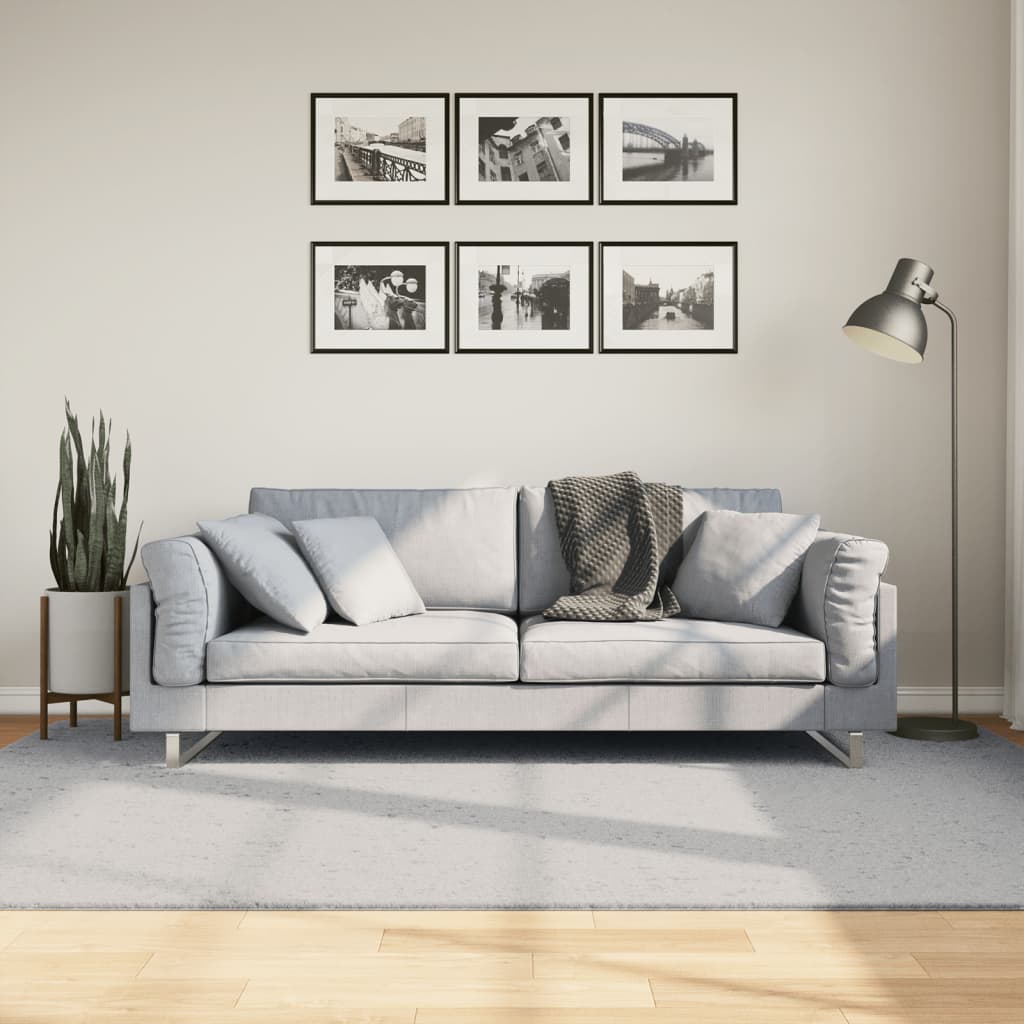 JUNG Vida Teppich HUARTE Kurzflor Weich und Waschbar Grau 160x230 cm