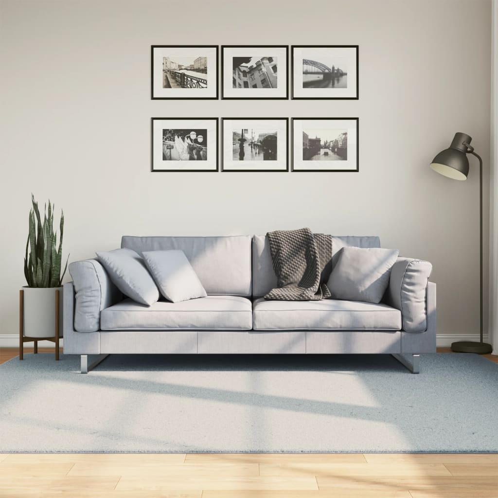 JUNG Vida Teppich HUARTE Kurzflor Weich und Waschbar Blau 160x230 cm
