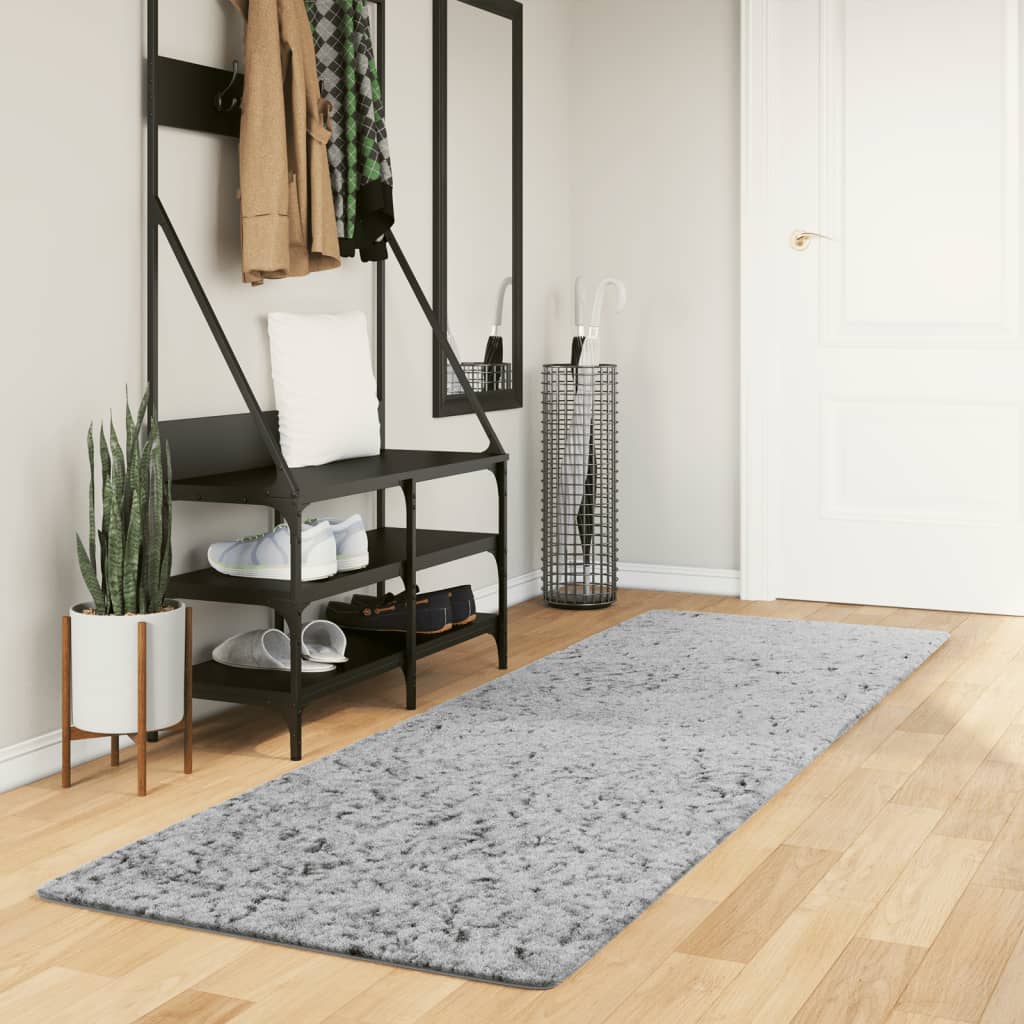 JUNG Vida Shaggy-Teppich PAMPLONA Hochflor Modern Grau 80x250 cm