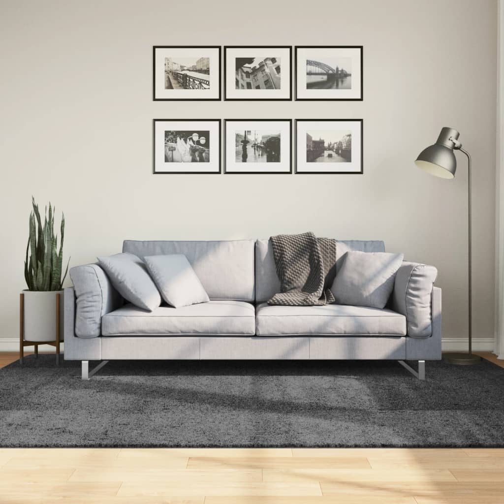 JUNG Vida Teppich OVIEDO Kurzflor Anthrazit 160x230 cm