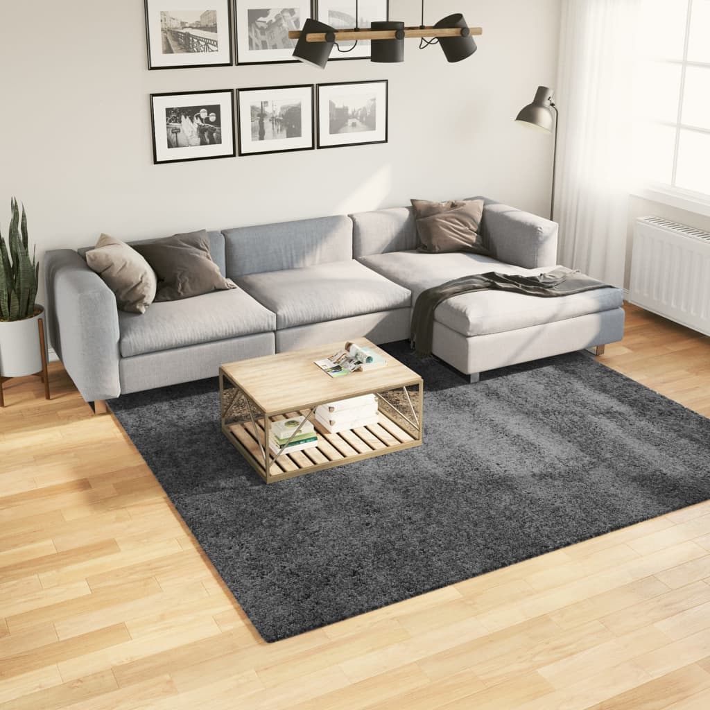 JUNG Vida Teppich OVIEDO Kurzflor Anthrazit 240x240 cm