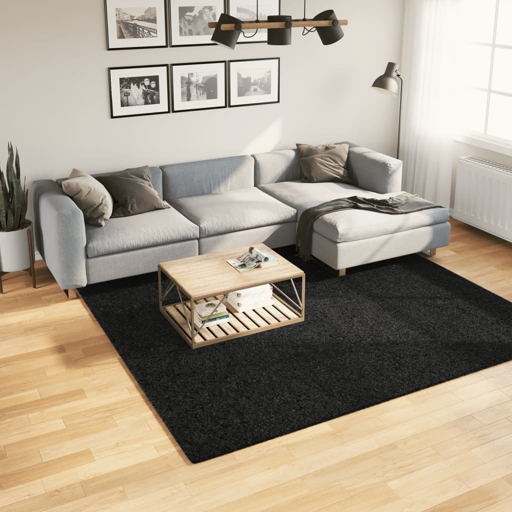 JUNG Vida Teppich OVIEDO Kurzflor Schwarz 240x240 cm