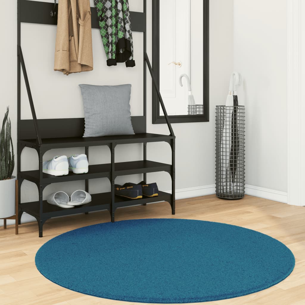 JUNG Vida Teppich OVIEDO Kurzflor Türkis Ø 120 cm