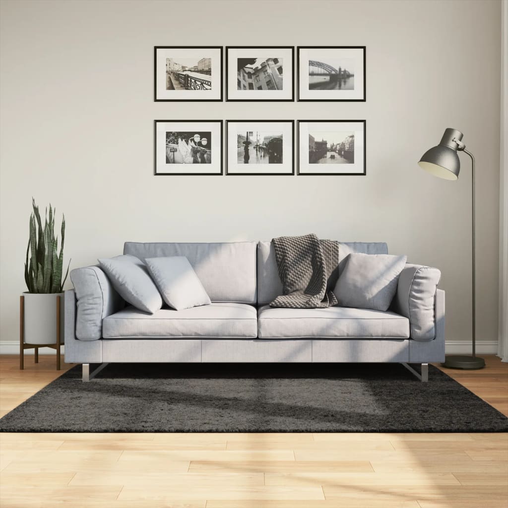 JUNG Vida Teppich ISTAN Hochflor Glänzend Anthrazit 120x170 cm
