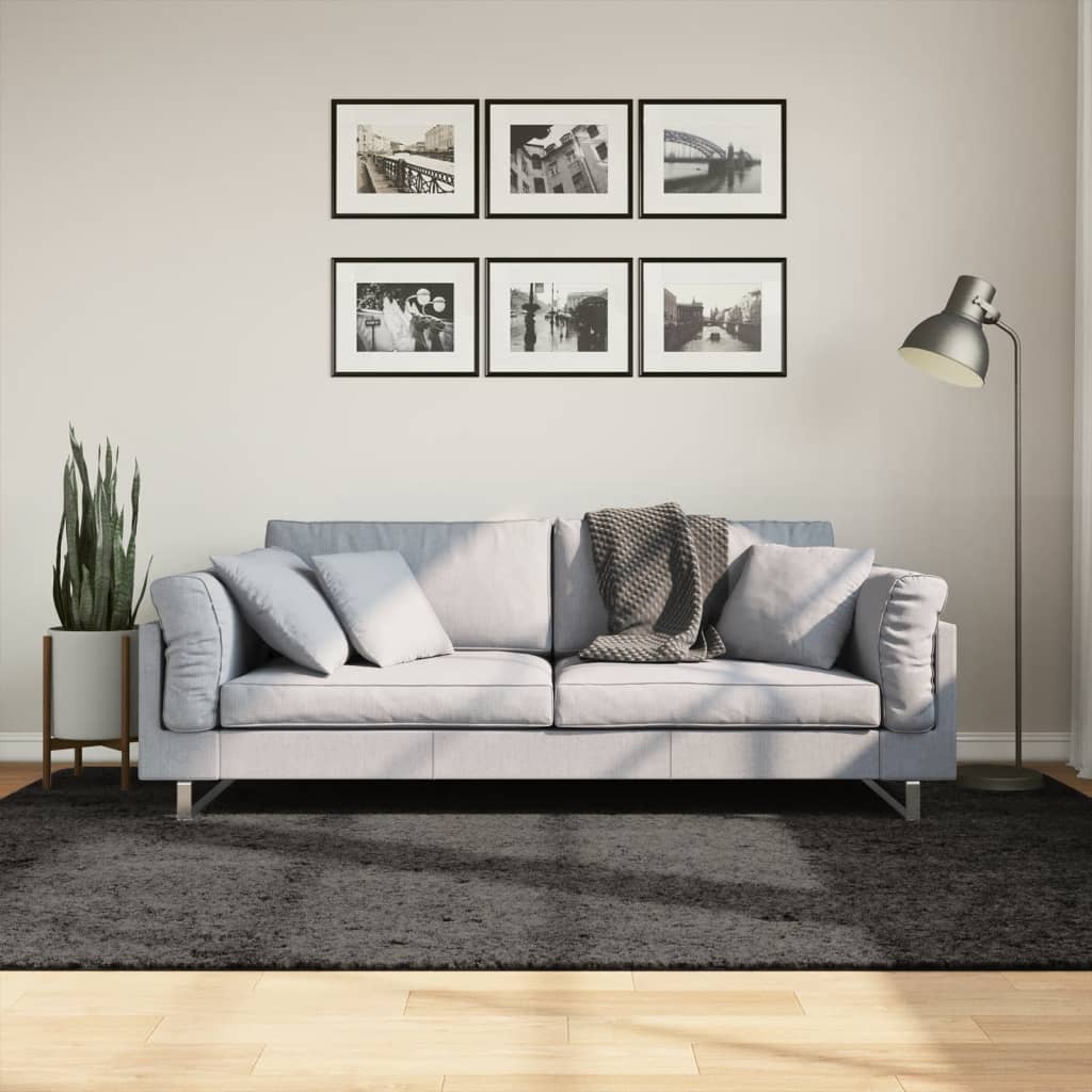 JUNG Vida Teppich ISTAN Hochflor Glänzend Anthrazit 160x230 cm