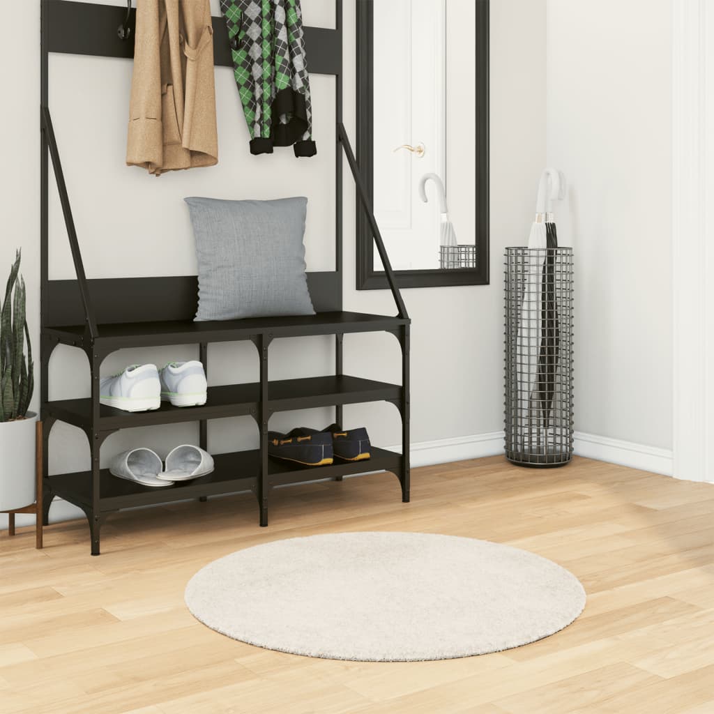 JUNG Vida Teppich ISTAN Hochflor Glänzend Creme Ø 80 cm
