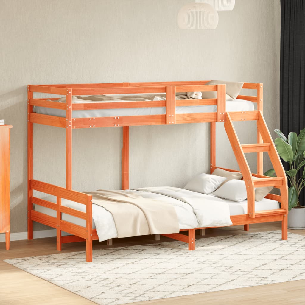 JUNG Vida Etagenbett 90x200/120x200 cm Wachsbraun Massivholz Kiefer
