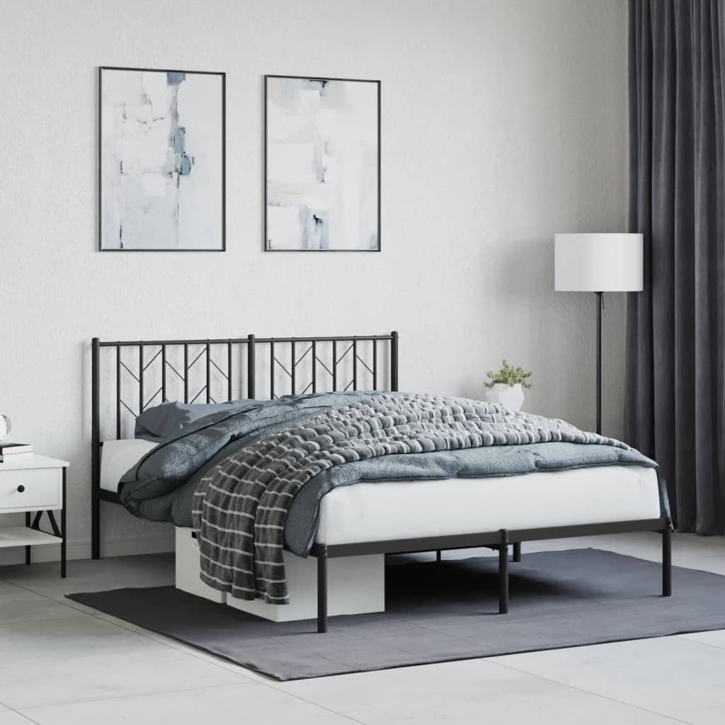 JUNG Vida Bettgestell mit Kopfteil Metall Schwarz 140x200 cm