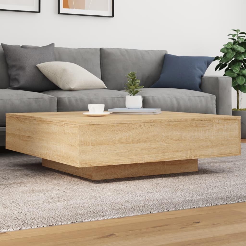 JUNG Vida Couchtisch mit LED-Leuchten Sonoma-Eiche 100x100x31 cm
