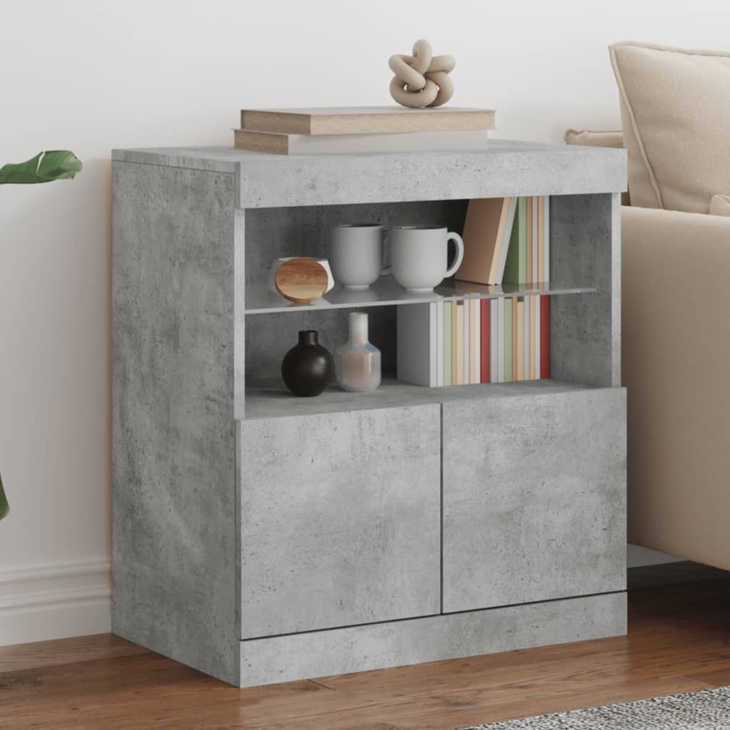 JUNG Vida Sideboard mit LED-Leuchten Betongrau 60x37x67 cm