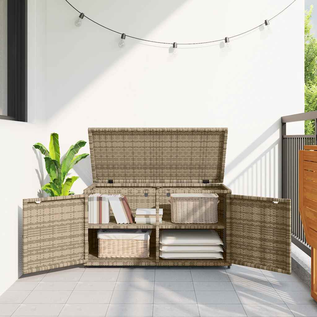 JUNG Vida Gartenschrank Beige 110x55x60,5 cm Poly Rattan