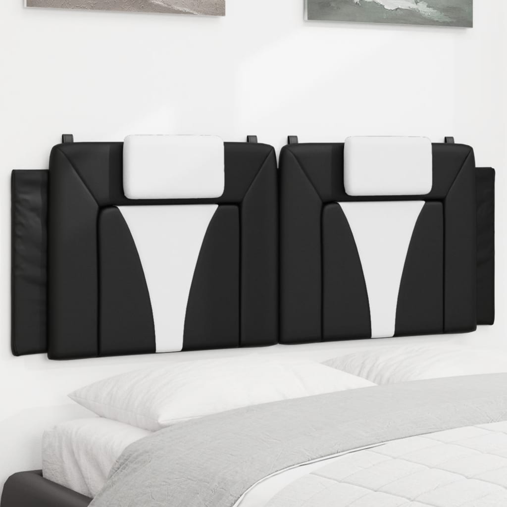 JUNG Vida Kopfteil-Kissen "Viana" Schwarz und Weiß 140 cm Kunstleder