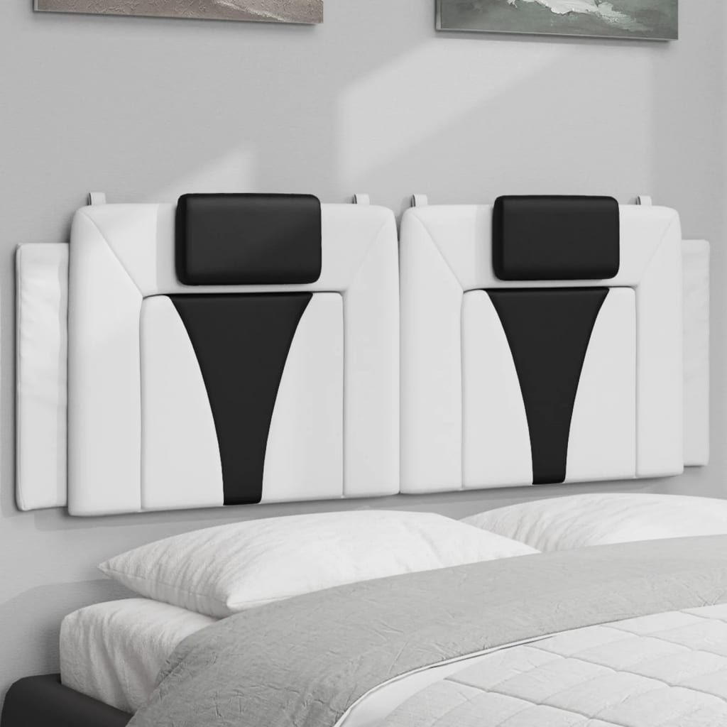 JUNG Vida Kopfteil-Kissen "Viana" Weiß und Schwarz 140 cm Kunstleder