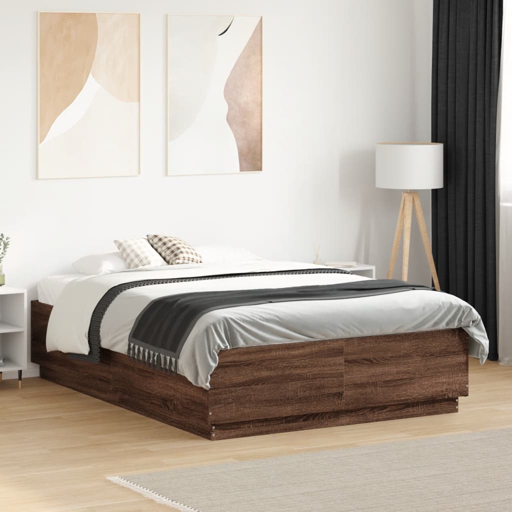 JUNG Vida Bettgestell Braun Eichen-Optik 120x190 cm Holzwerkstoff